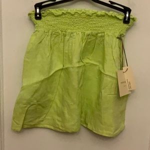 NWT Cynthia Rowley linen smocked waist mini skirt size XS.